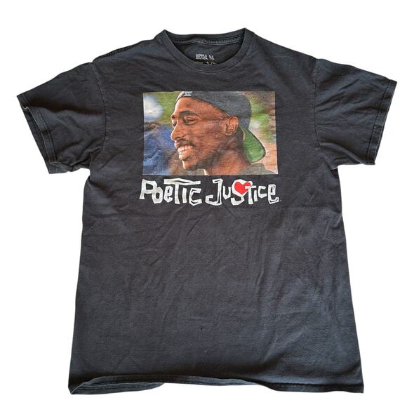 Mens T-Shirt Size Medium Tupac Poetic Justice Screen Print - Picture 1 of 7
